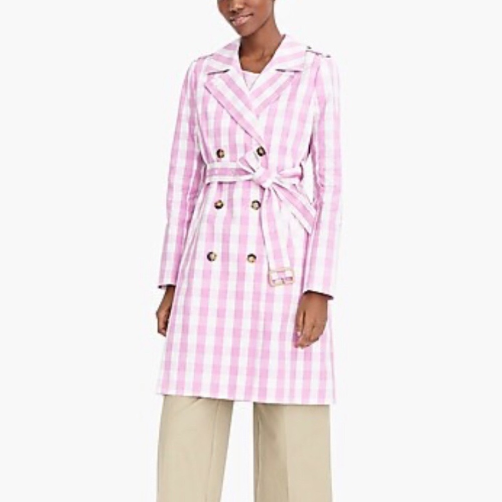 J Crew icon trench coat oversized gingham SPR 2019 - Picture 7 of 8